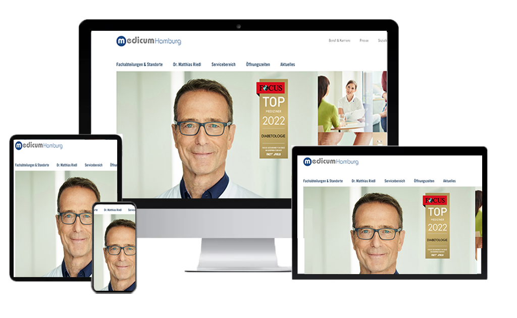 Responsive Webdesign auf verschiedenen Geräten