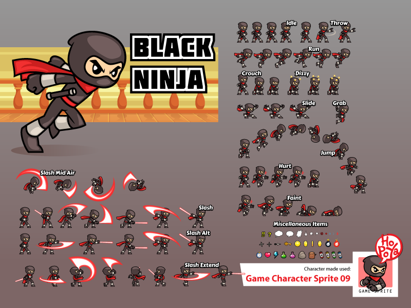 Mobile game character sprites